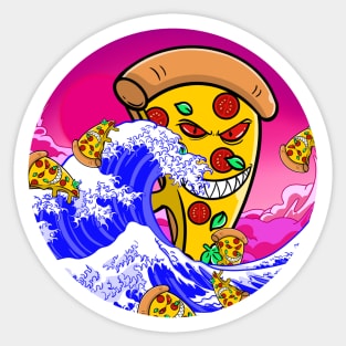 `The Great Pizza Monster Wave Sticker